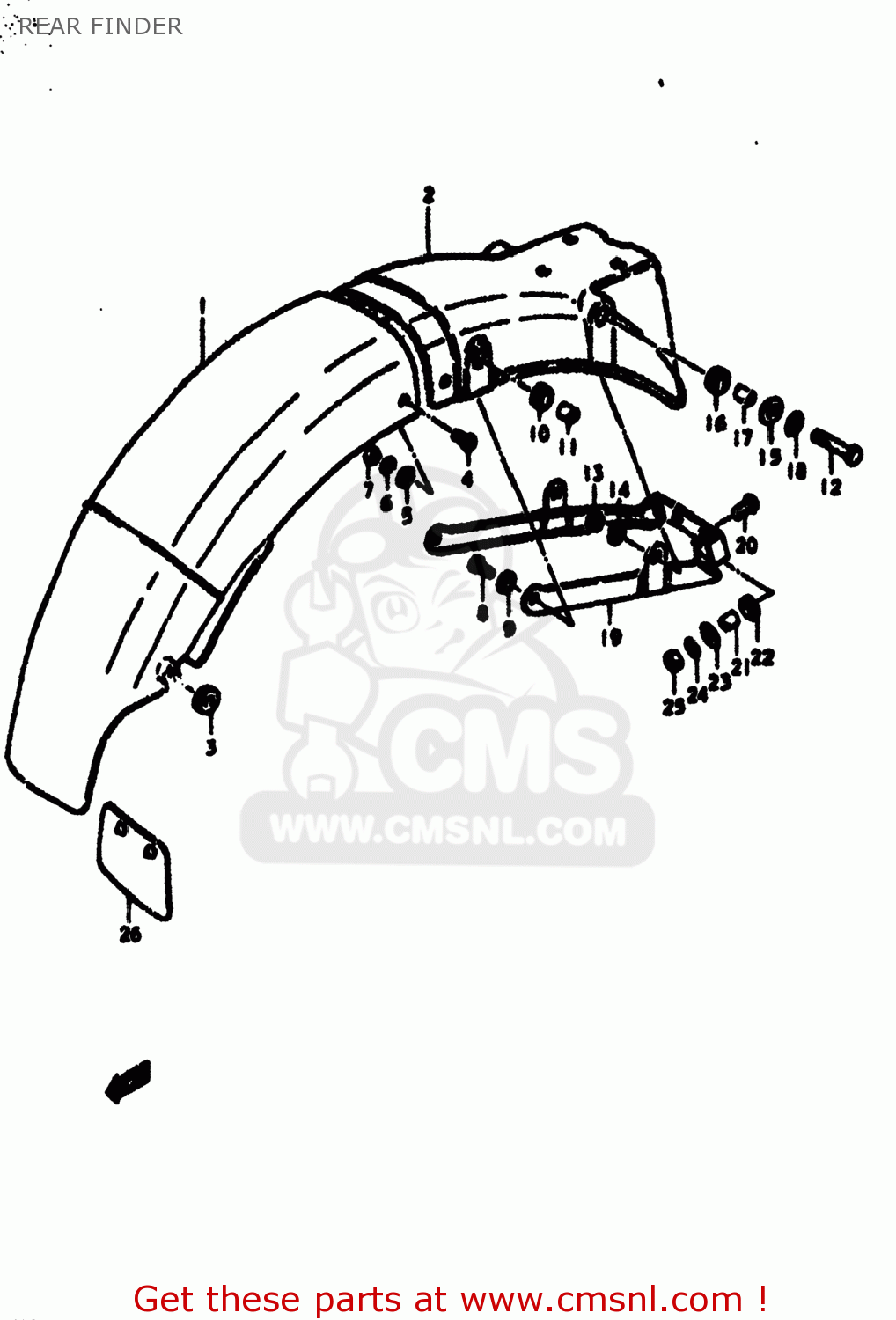 REAR FINDER GS550E 1979 (N) USA (E03)