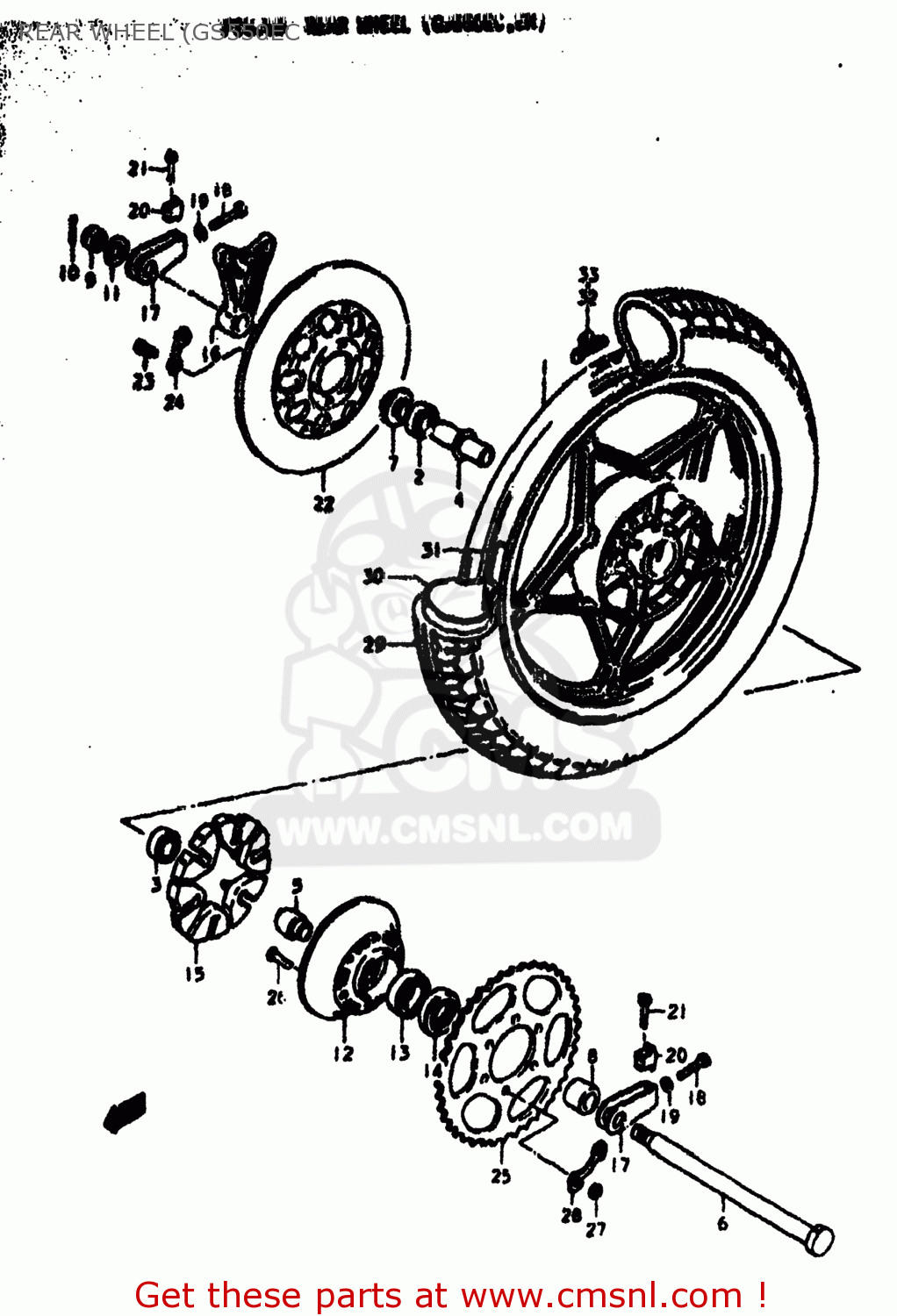 REAR WHEEL (GS550EC GS550E 1979 (N) USA (E03)