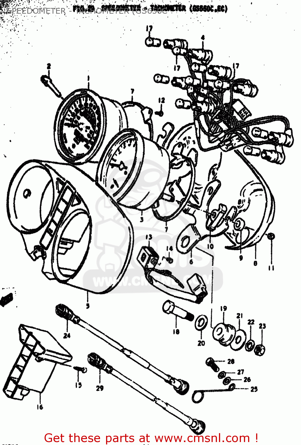 SPEEDOMETER - TACHOMETER (GS650C GS550E 1979 (N) USA (E03)