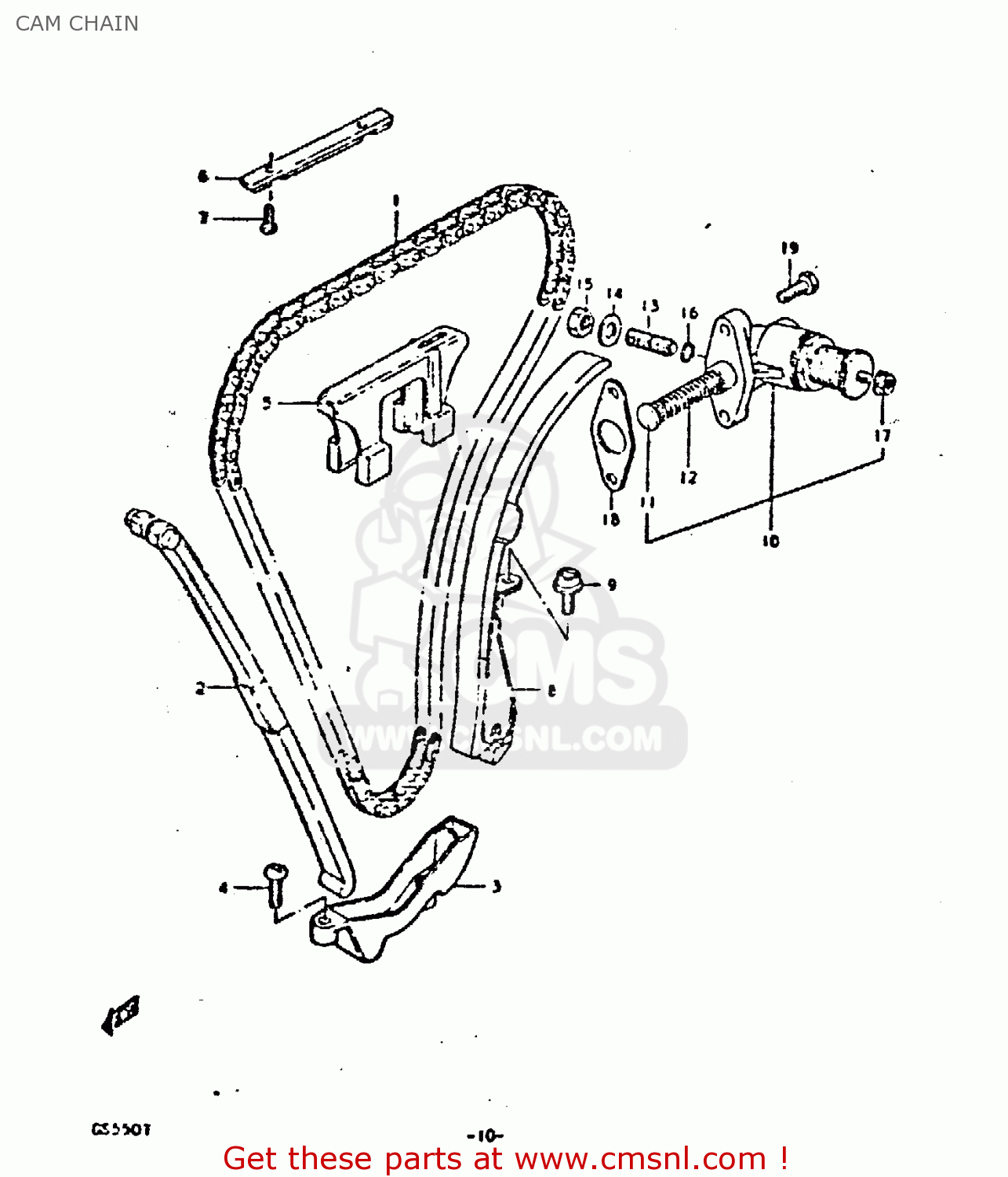 CAM CHAIN GS550E 1980 (T) (E01 E02 E04 E18 E21 E22 E24 E25 E26 E30 E34)
