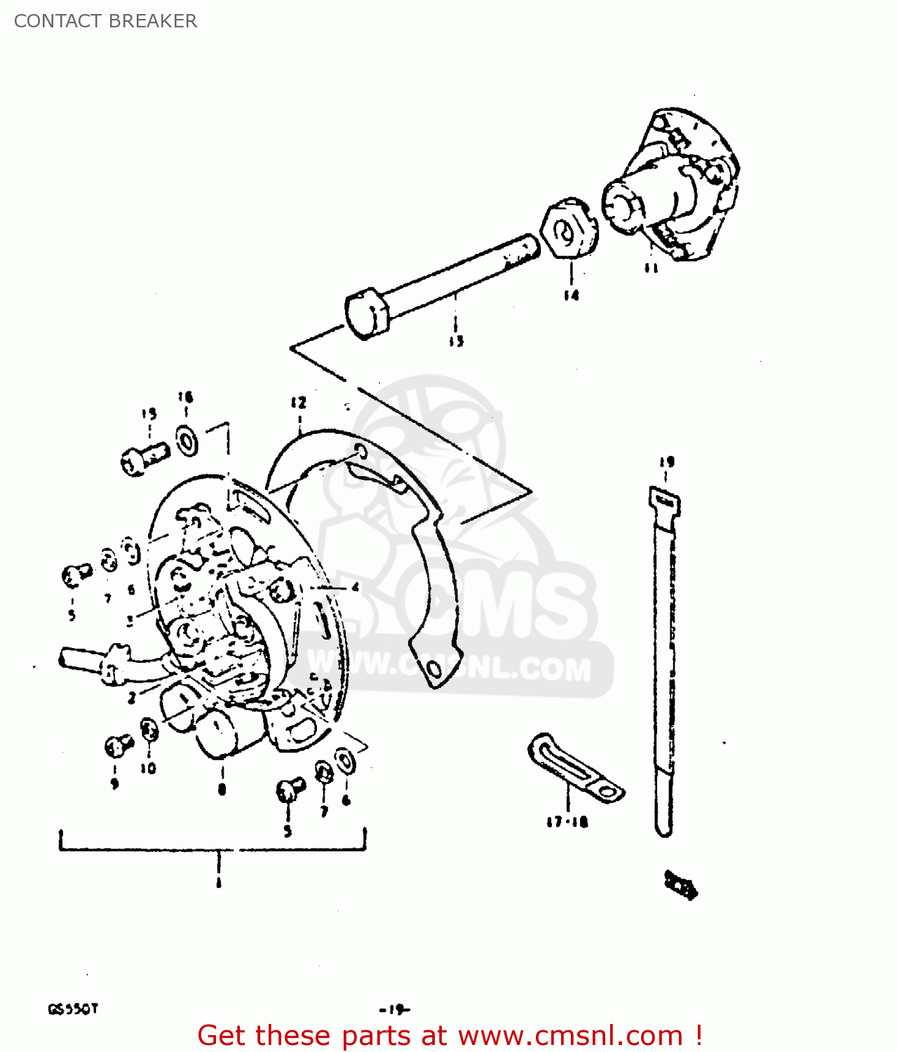CONTACT BREAKER GS550E 1980 (T) (E01 E02 E04 E18 E21 E22 E24 E25 E26 E30 E34)