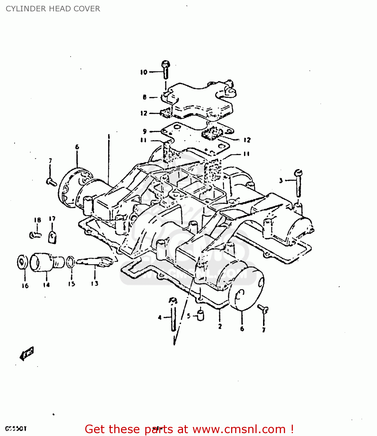CYLINDER HEAD COVER GS550E 1980 (T) (E01 E02 E04 E18 E21 E22 E24 E25 E26 E30 E34)