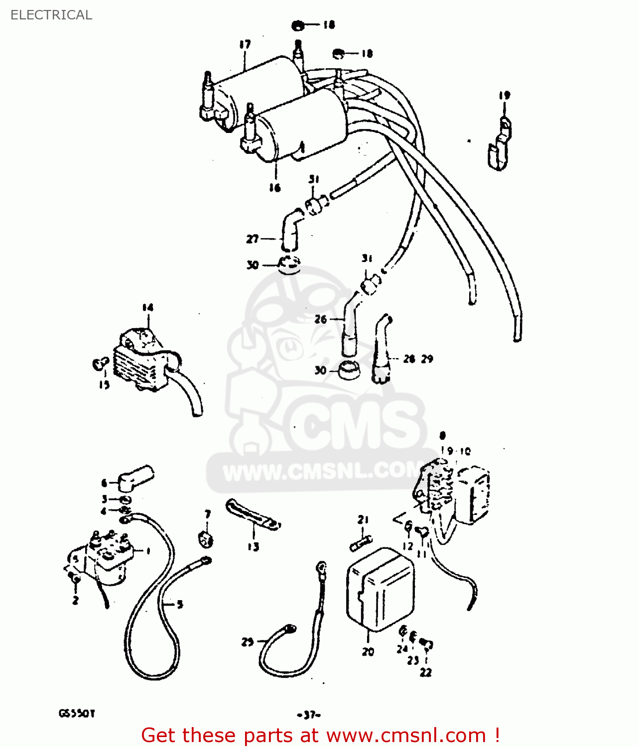 ELECTRICAL GS550E 1980 (T) (E01 E02 E04 E18 E21 E22 E24 E25 E26 E30 E34)