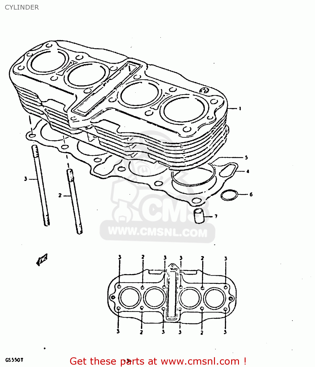 CYLINDER GS550E 1980 (T) (E01 E02 E04 E18 E21 E22 E24 E25 E26 E30 E34)