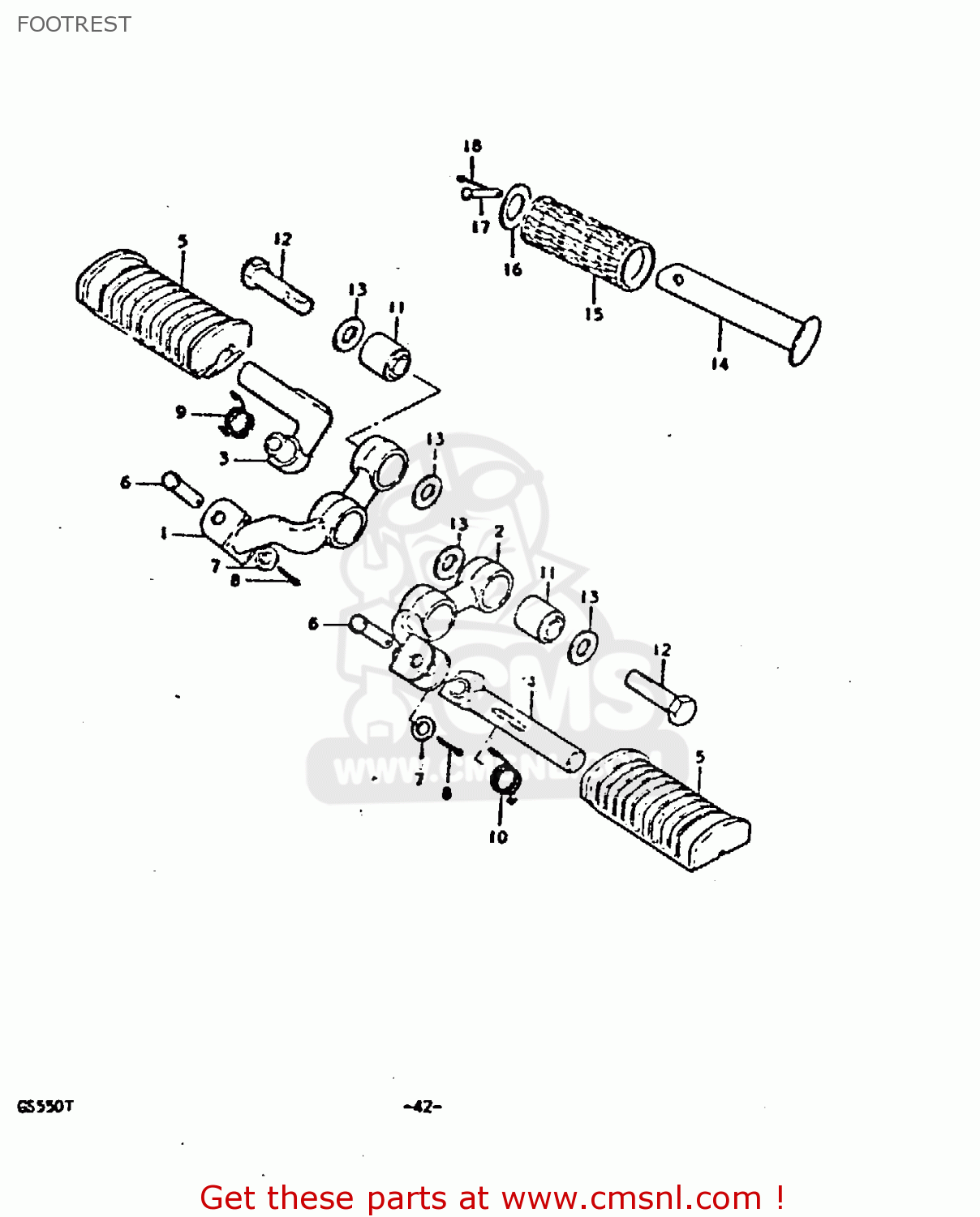FOOTREST GS550E 1980 (T) (E01 E02 E04 E18 E21 E22 E24 E25 E26 E30 E34)