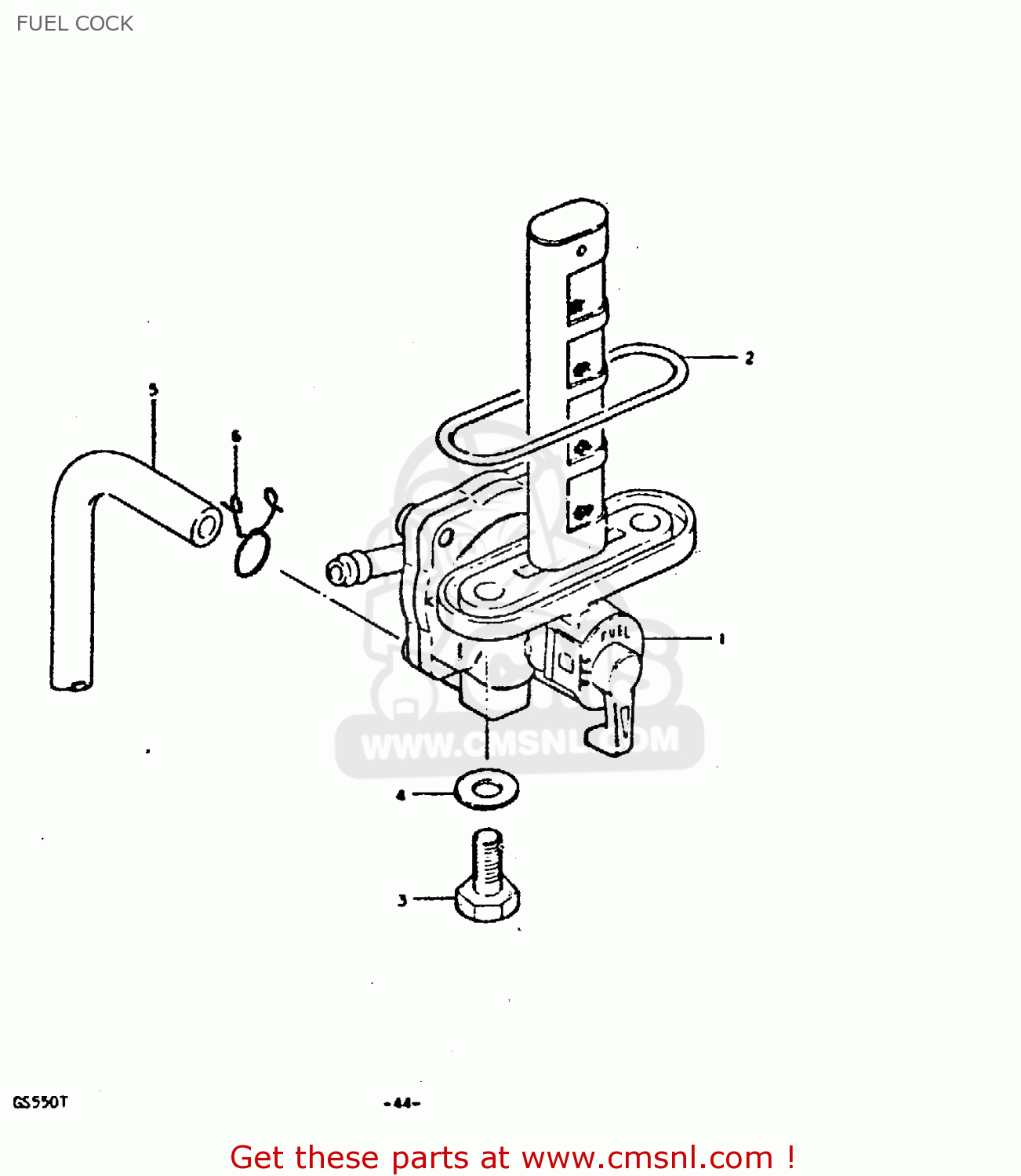 FUEL COCK GS550E 1980 (T) (E01 E02 E04 E18 E21 E22 E24 E25 E26 E30 E34)