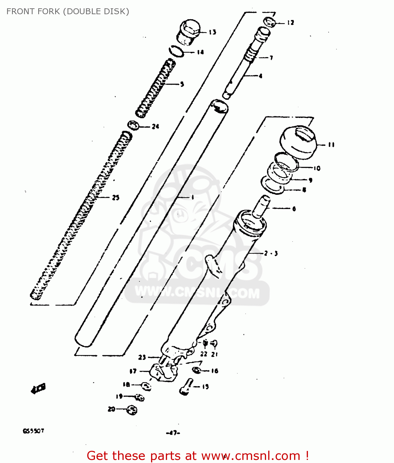 FRONT FORK (DOUBLE DISK) GS550E 1980 (T) (E01 E02 E04 E18 E21 E22 E24 E25 E26 E30 E34)