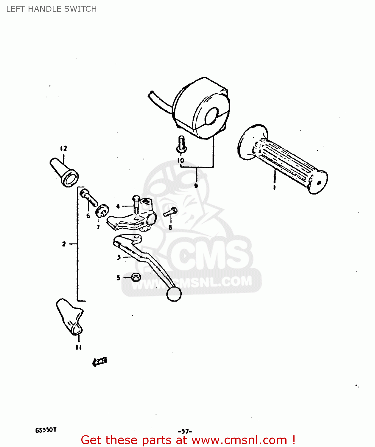 LEFT HANDLE SWITCH GS550E 1980 (T) (E01 E02 E04 E18 E21 E22 E24 E25 E26 E30 E34)