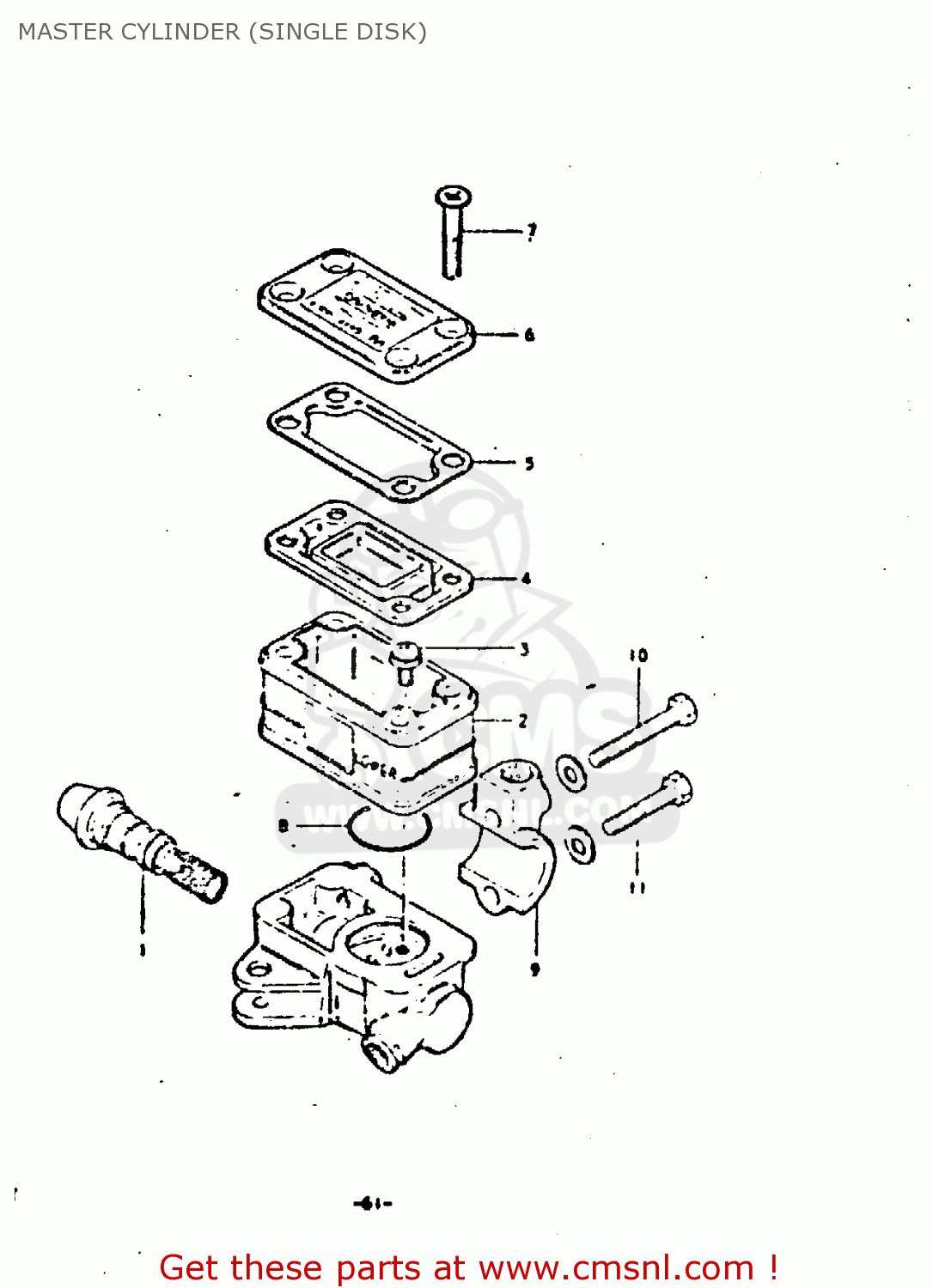 MASTER CYLINDER (SINGLE DISK) GS550E 1980 (T) (E01 E02 E04 E18 E21 E22 E24 E25 E26 E30 E34)