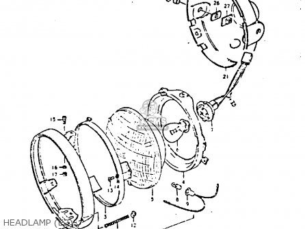HEADLAMP (E2) - GS550E 1980 (T) (E01 E02 E04 E18 E21 E22 E24 E25 E26 E30 E34)