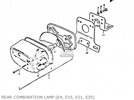 REAR COMBINATION LAMP (E4, E15, E21, E25) - GS550E 1980 (T) (E01 E02 E04 E18 E21 E22 E24 E25 E26 E30 E34)