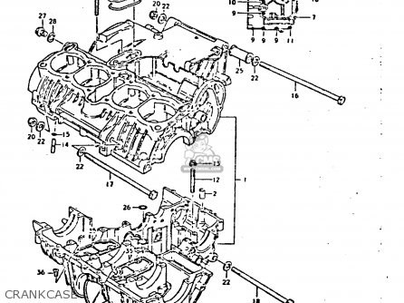 CRANKCASE - GS550E 1980 (T) (E01 E02 E04 E18 E21 E22 E24 E25 E26 E30 E34)