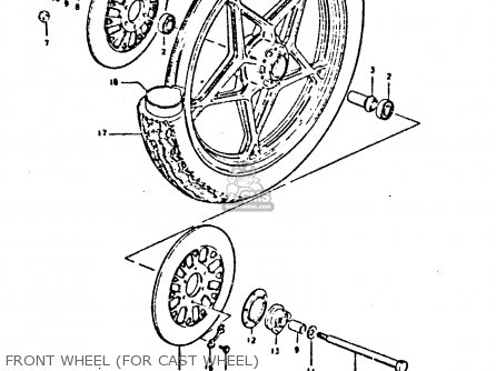 FRONT WHEEL (FOR CAST WHEEL) - GS550E 1980 (T) (E01 E02 E04 E18 E21 E22 E24 E25 E26 E30 E34)