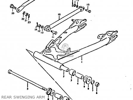 REAR SWINGING ARM - GS550E 1980 (T) (E01 E02 E04 E18 E21 E22 E24 E25 E26 E30 E34)