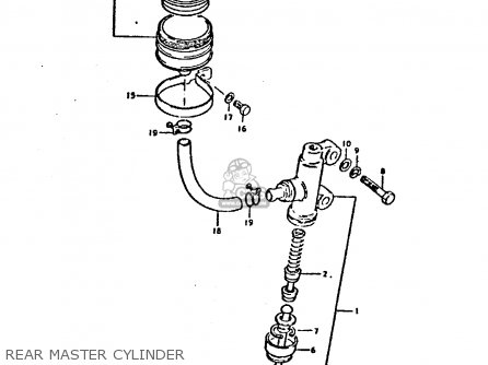 REAR MASTER CYLINDER - GS550E 1980 (T) (E01 E02 E04 E18 E21 E22 E24 E25 E26 E30 E34)