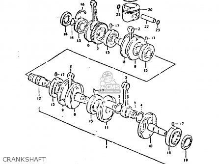 CRANKSHAFT - GS550E 1980 (T) (E01 E02 E04 E18 E21 E22 E24 E25 E26 E30 E34)