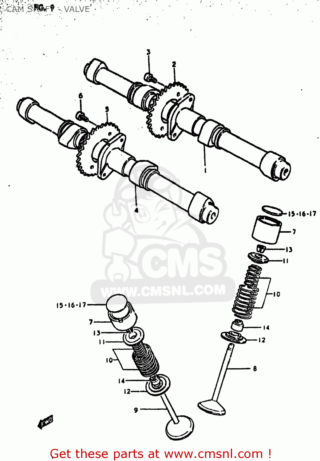 CAM SHAFT - VALVE GS550E 1980 (T) USA (E03)