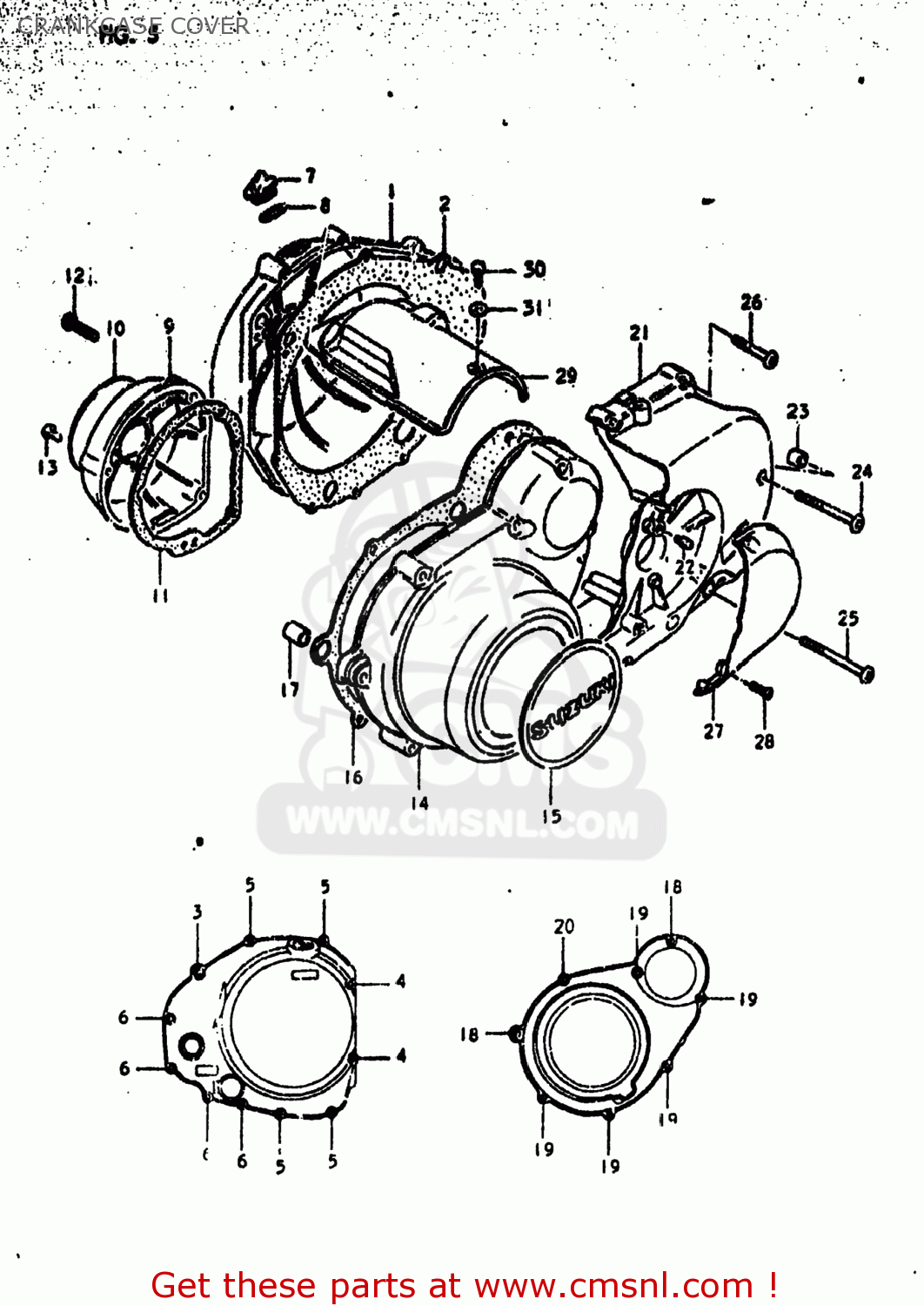 CRANKCASE COVER GS550E 1980 (T) USA (E03)