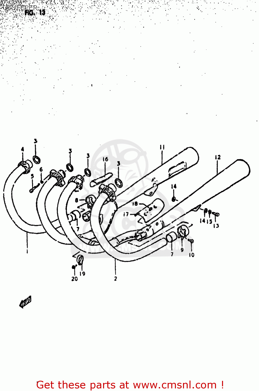 MUFFLER GS550E 1980 (T) USA (E03)