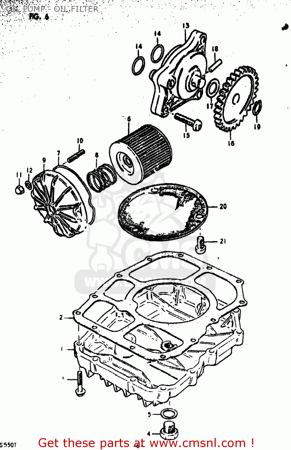 OIL PUMP - OIL FILTER GS550E 1980 (T) USA (E03)