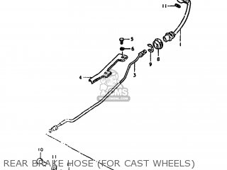 REAR BRAKE HOSE (FOR CAST WHEELS) - GS550E 1980 (T) USA (E03)