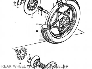 REAR WHEEL (FOR CAST WHEELS) - GS550E 1980 (T) USA (E03)