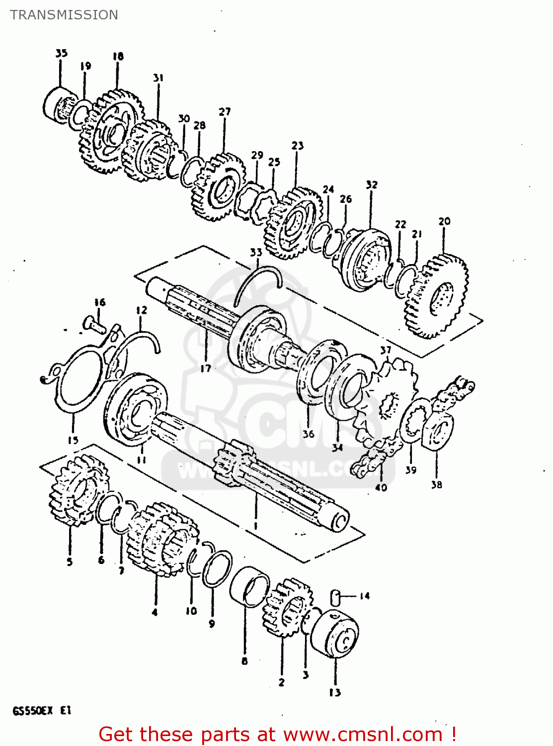 TRANSMISSION GS550E 1981 (X) (E01 E02 E04 E18 E21 E22 E24 E25 E26 E30 E34)