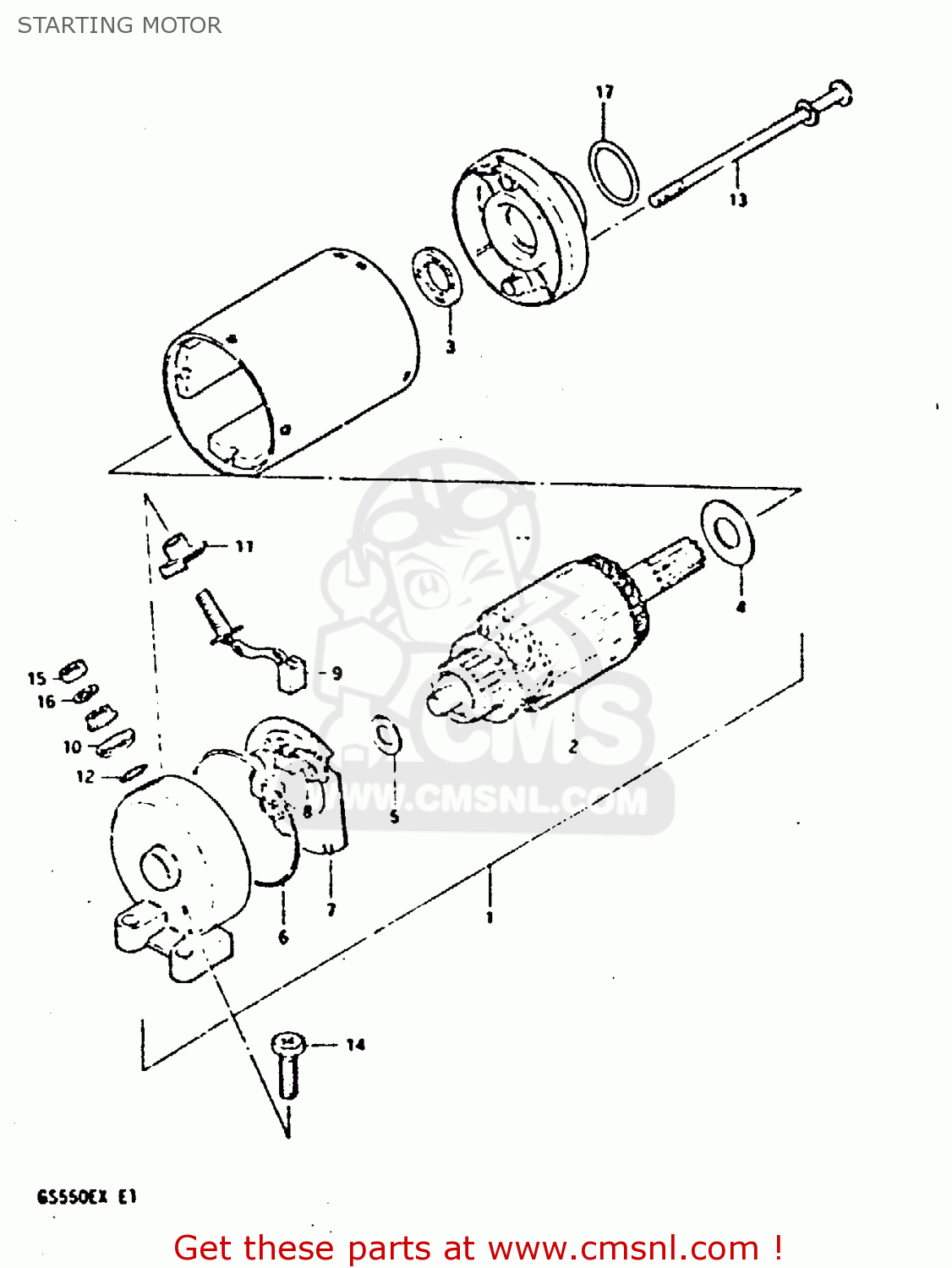 STARTING MOTOR GS550E 1981 (X) (E01 E02 E04 E18 E21 E22 E24 E25 E26 E30 E34)