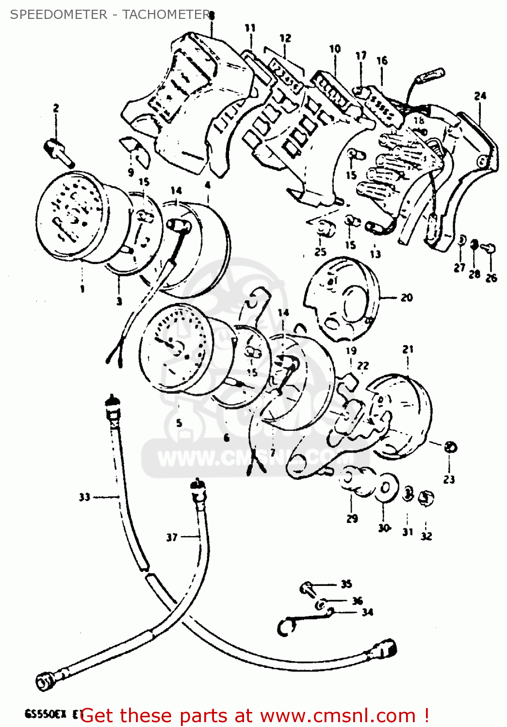 SPEEDOMETER - TACHOMETER GS550E 1981 (X) (E01 E02 E04 E18 E21 E22 E24 E25 E26 E30 E34)