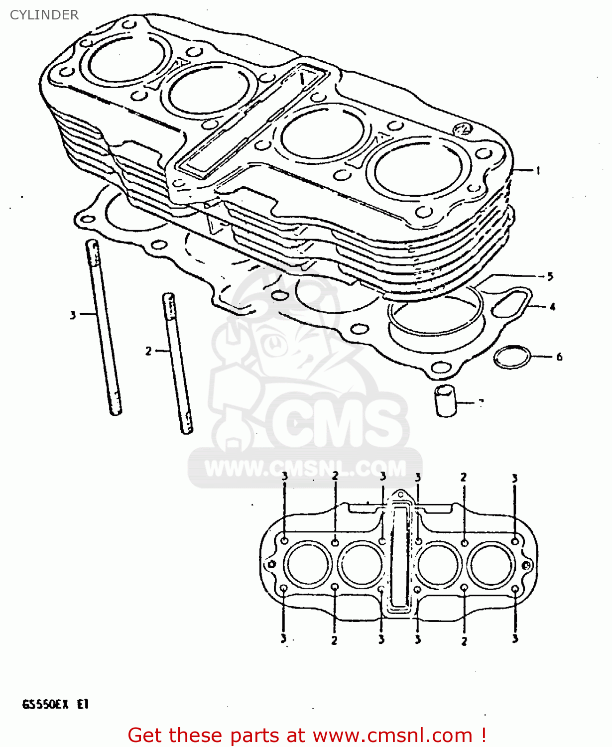 CYLINDER GS550E 1981 (X) (E01 E02 E04 E18 E21 E22 E24 E25 E26 E30 E34)