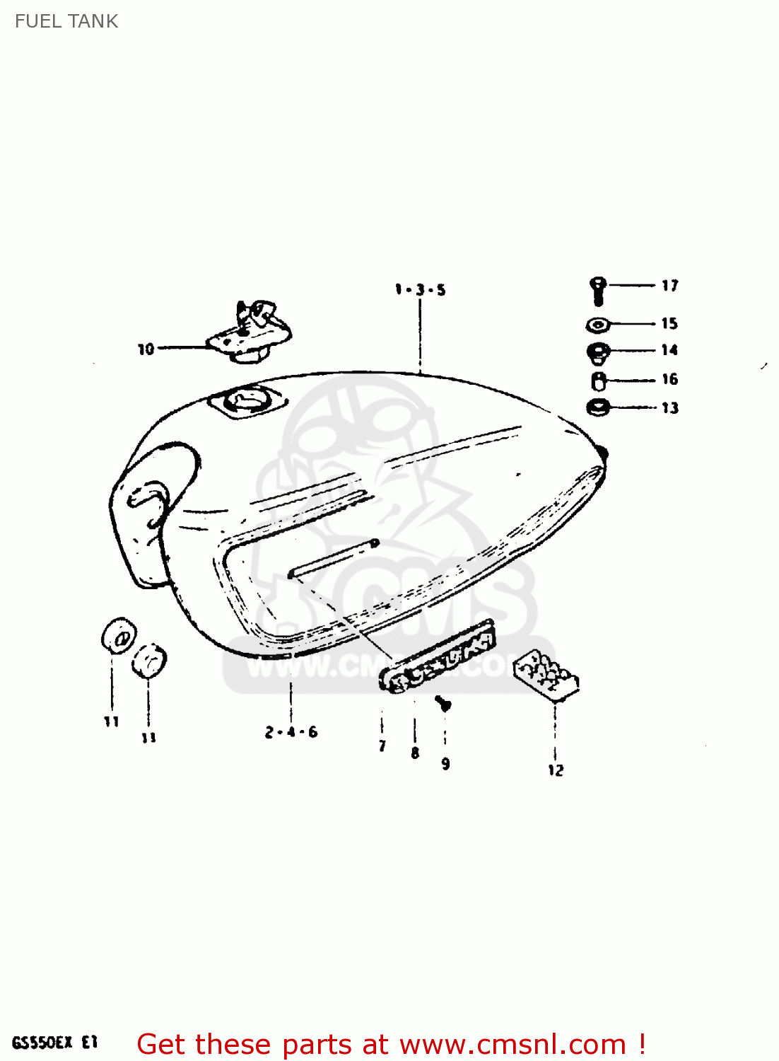FUEL TANK GS550E 1981 (X) (E01 E02 E04 E18 E21 E22 E24 E25 E26 E30 E34)