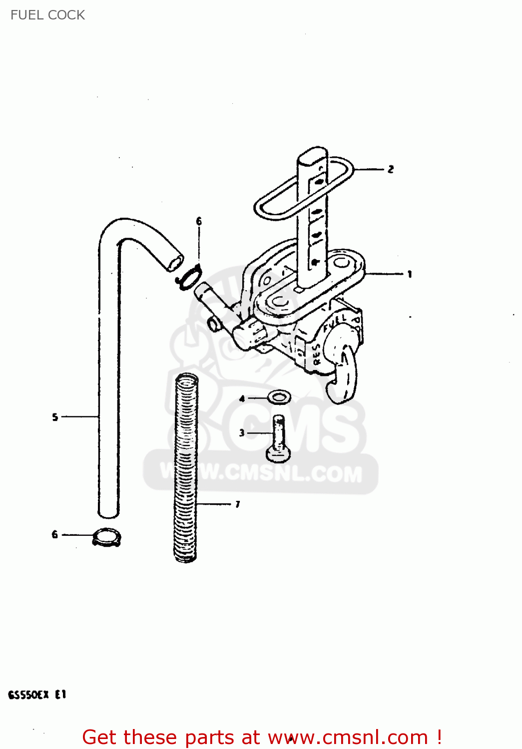 FUEL COCK GS550E 1981 (X) (E01 E02 E04 E18 E21 E22 E24 E25 E26 E30 E34)