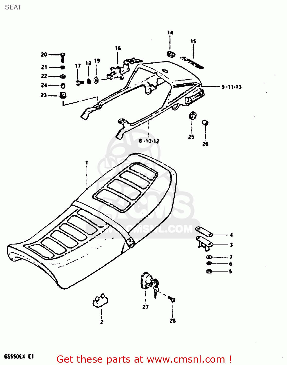 SEAT GS550E 1981 (X) (E01 E02 E04 E18 E21 E22 E24 E25 E26 E30 E34)