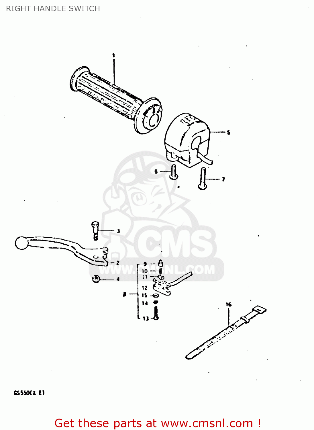 RIGHT HANDLE SWITCH GS550E 1981 (X) (E01 E02 E04 E18 E21 E22 E24 E25 E26 E30 E34)