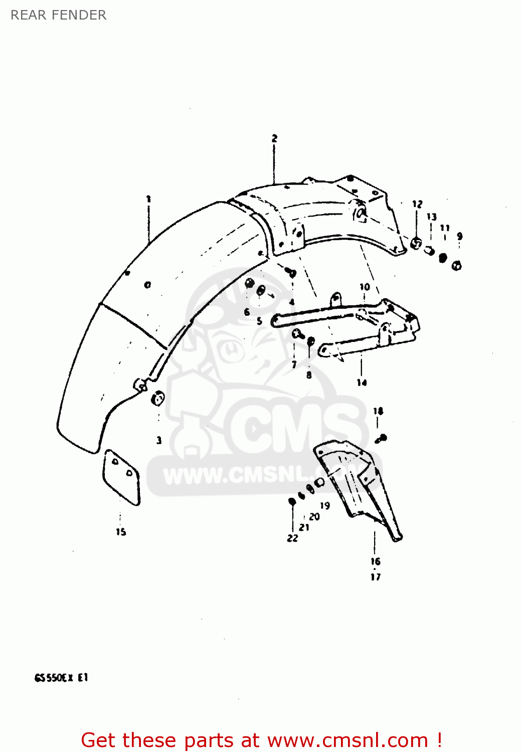 REAR FENDER GS550E 1981 (X) (E01 E02 E04 E18 E21 E22 E24 E25 E26 E30 E34)