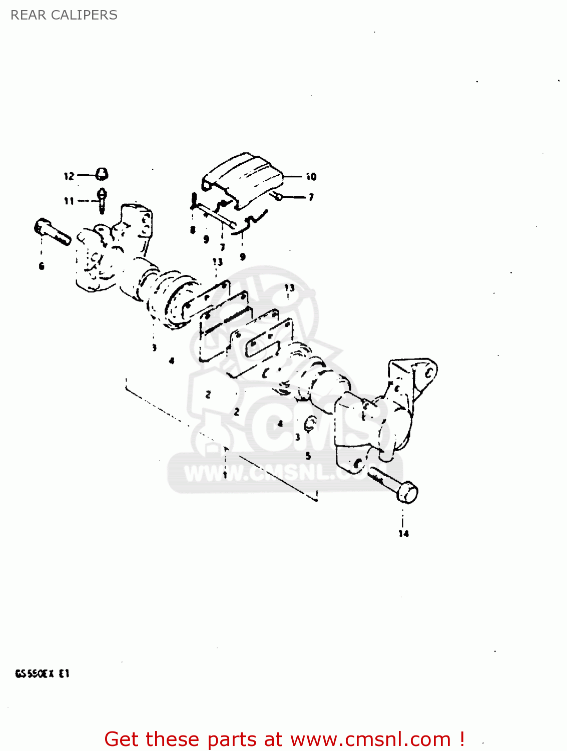 REAR CALIPERS GS550E 1981 (X) (E01 E02 E04 E18 E21 E22 E24 E25 E26 E30 E34)