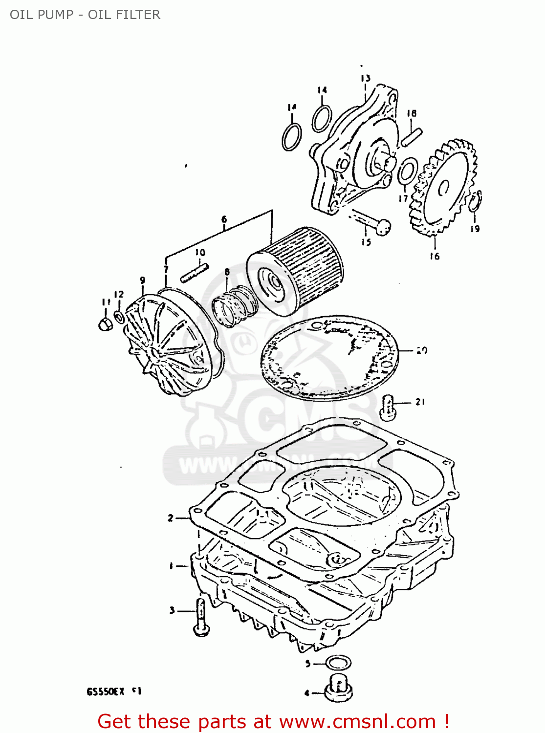 OIL PUMP - OIL FILTER GS550E 1981 (X) (E01 E02 E04 E18 E21 E22 E24 E25 E26 E30 E34)