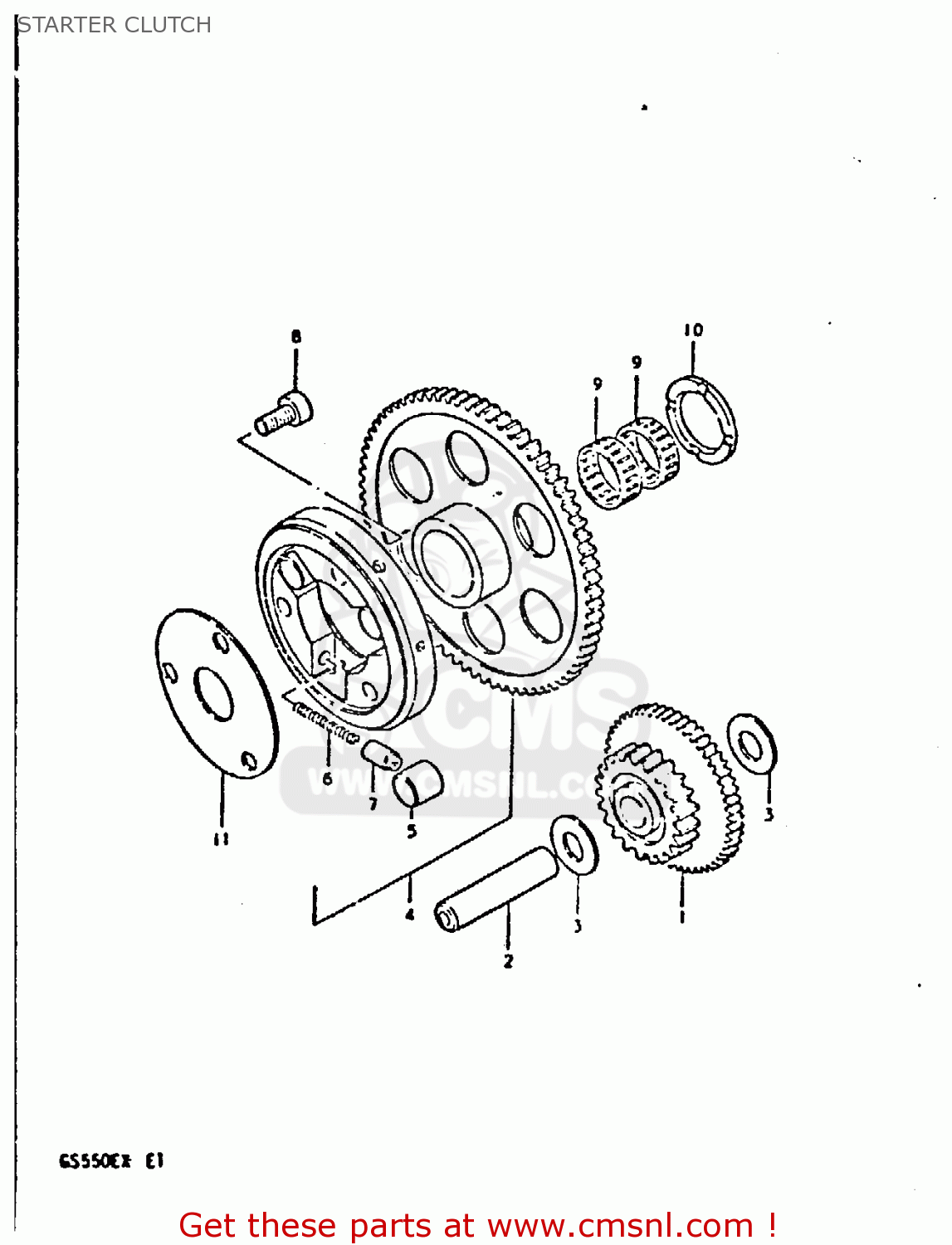 STARTER CLUTCH GS550E 1981 (X) (E01 E02 E04 E18 E21 E22 E24 E25 E26 E30 E34)
