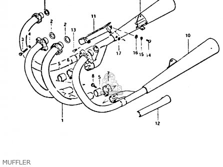 MUFFLER - GS550E 1981 (X) (E01 E02 E04 E18 E21 E22 E24 E25 E26 E30 E34)
