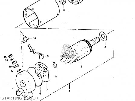 STARTING MOTOR - GS550E 1981 (X) (E01 E02 E04 E18 E21 E22 E24 E25 E26 E30 E34)