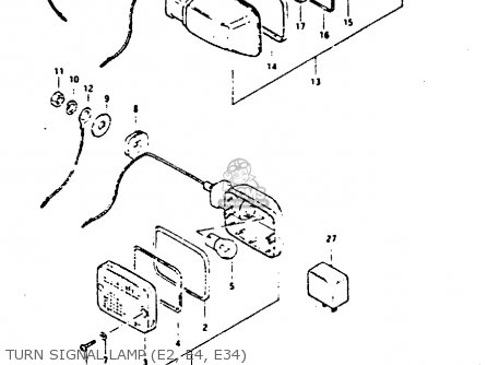 TURN SIGNAL LAMP (E2, E4, E34) - GS550E 1981 (X) (E01 E02 E04 E18 E21 E22 E24 E25 E26 E30 E34)