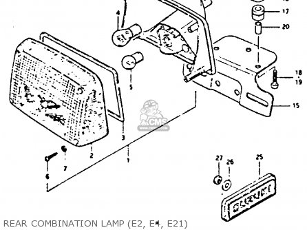 REAR COMBINATION LAMP (E2, E4, E21) - GS550E 1981 (X) (E01 E02 E04 E18 E21 E22 E24 E25 E26 E30 E34)
