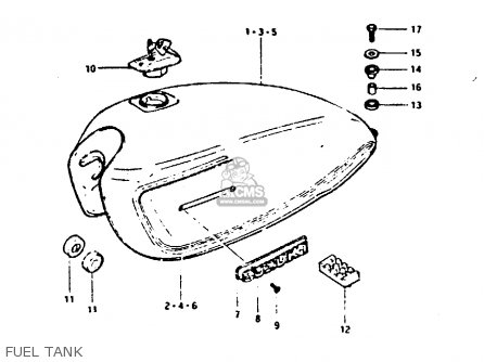 FUEL TANK - GS550E 1981 (X) (E01 E02 E04 E18 E21 E22 E24 E25 E26 E30 E34)