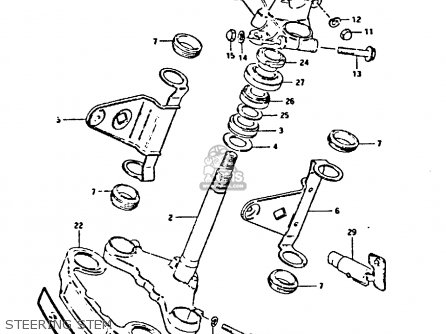 STEERING STEM - GS550E 1981 (X) (E01 E02 E04 E18 E21 E22 E24 E25 E26 E30 E34)