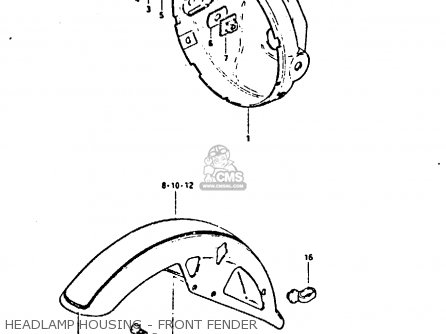 HEADLAMP HOUSING - FRONT FENDER - GS550E 1981 (X) (E01 E02 E04 E18 E21 E22 E24 E25 E26 E30 E34)