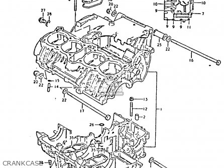 CRANKCASE - GS550E 1981 (X) (E01 E02 E04 E18 E21 E22 E24 E25 E26 E30 E34)