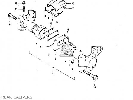 REAR CALIPERS - GS550E 1981 (X) (E01 E02 E04 E18 E21 E22 E24 E25 E26 E30 E34)