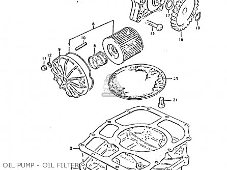 OIL PUMP - OIL FILTER - GS550E 1981 (X) (E01 E02 E04 E18 E21 E22 E24 E25 E26 E30 E34)