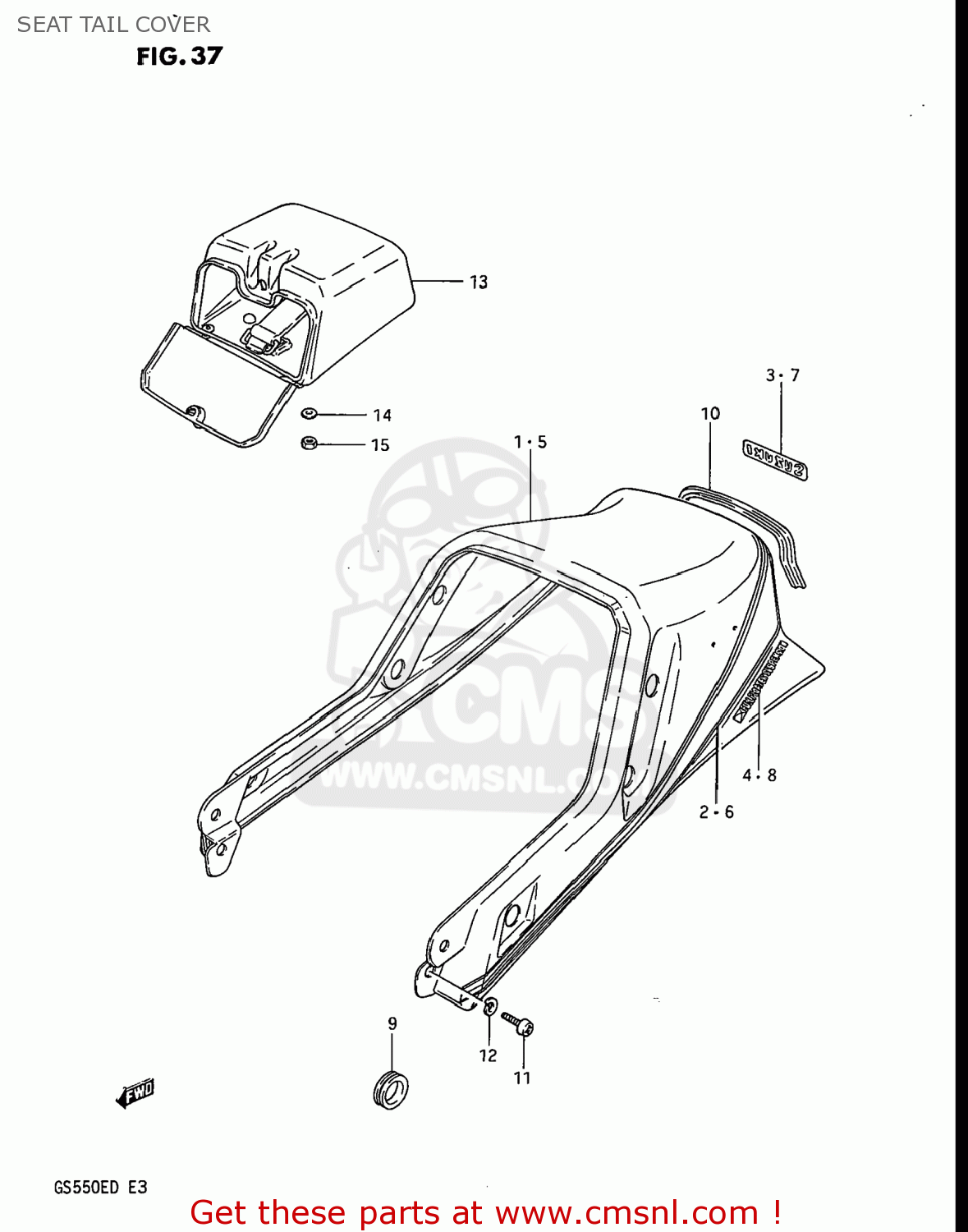 Suzuki Gs550e 1983 (d) Usa (e03) Seat Tail Cover - Buy Original Seat 