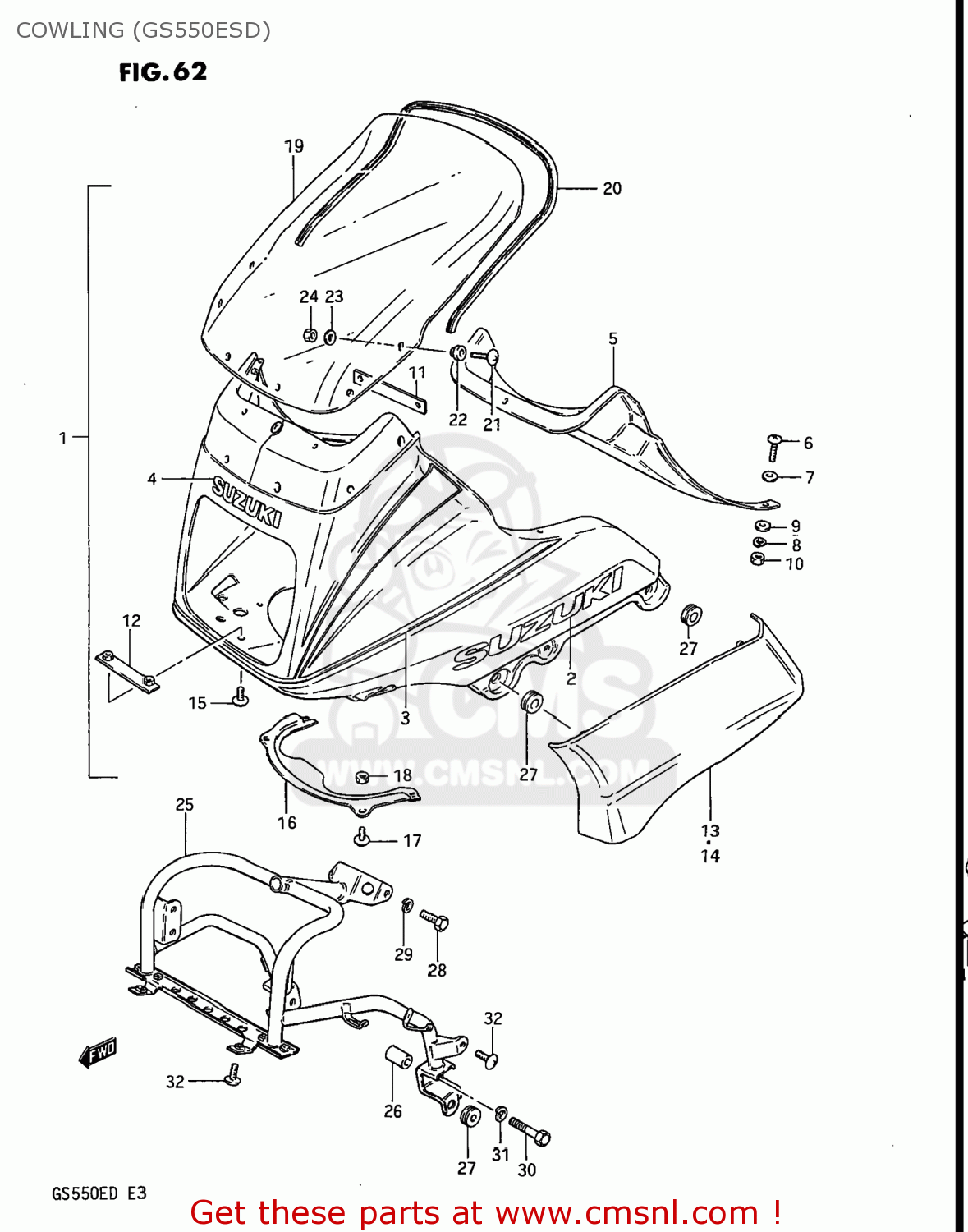 COWLING (GS550ESD) GS550E 1983 (D) USA (E03)